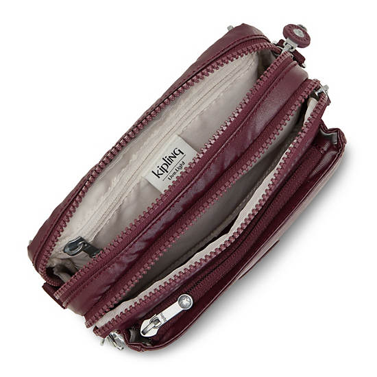 Kipling Abanu Multi Metallic Convertible Crossbody Bag Bags Burgundy Lacquer | CA 2038FD